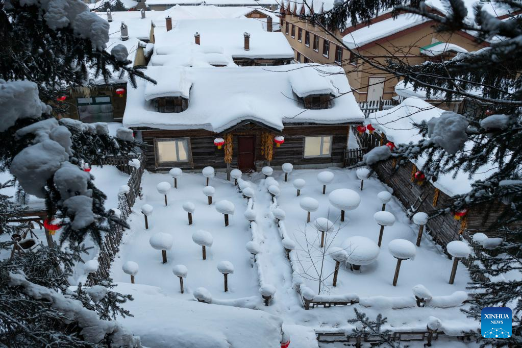 In pics: Snow Town scenic spot in Hailin City, Heilongjiang