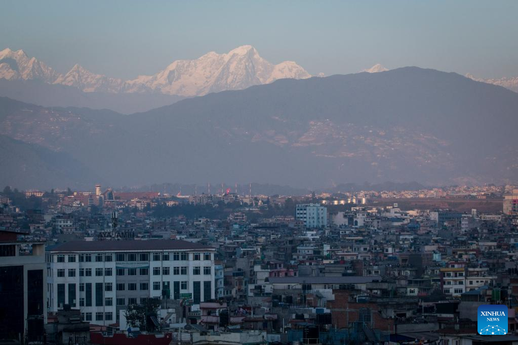 Mountain range seen from Kathmandu Valley