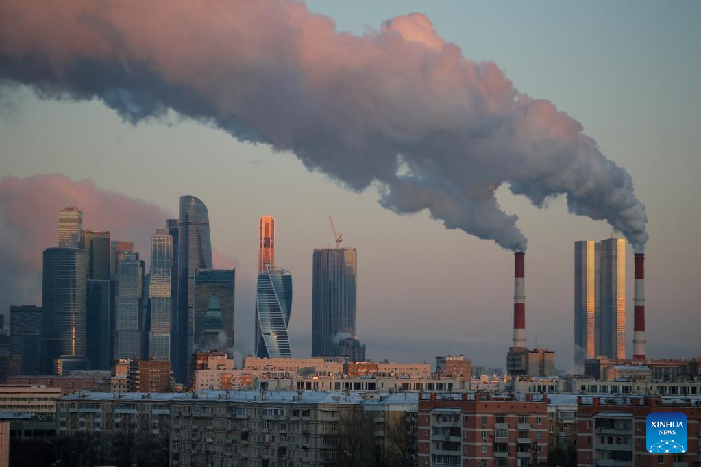 Cold weather hits Moscow, Russia