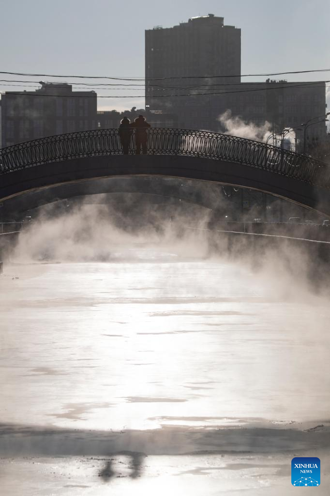Cold weather hits Moscow, Russia