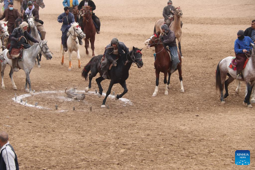 Buzkashi game held in Balkh province, Afghanistan