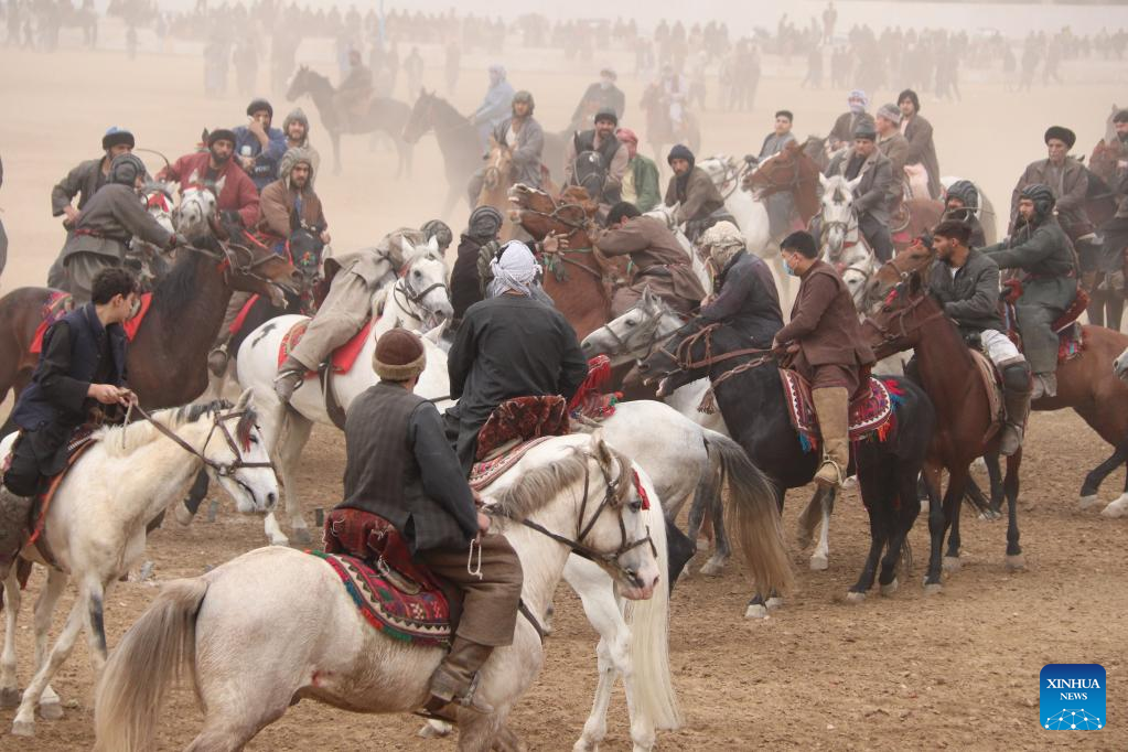 Buzkashi game held in Balkh province, Afghanistan