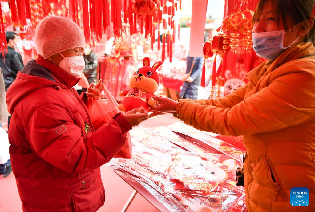 Major Spring Festival shopping markets bustling in Xi 'an, NW China