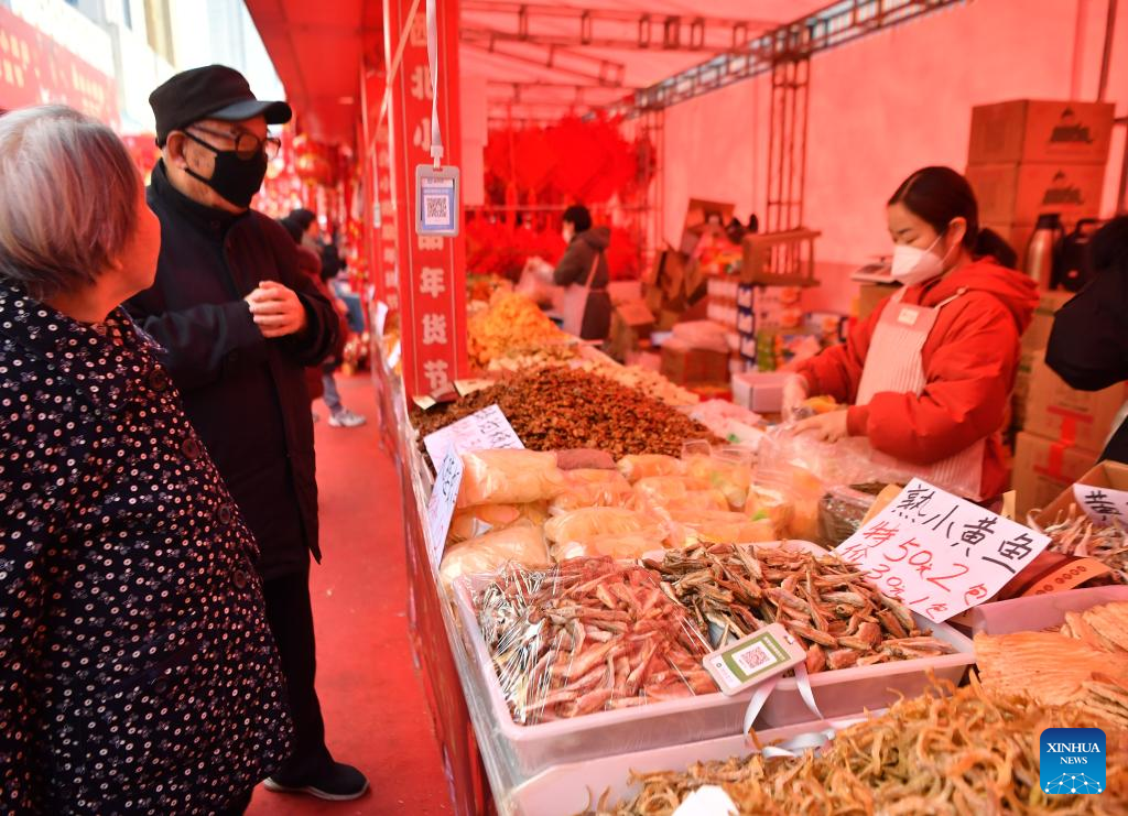 Major Spring Festival shopping markets bustling in Xi 'an, NW China