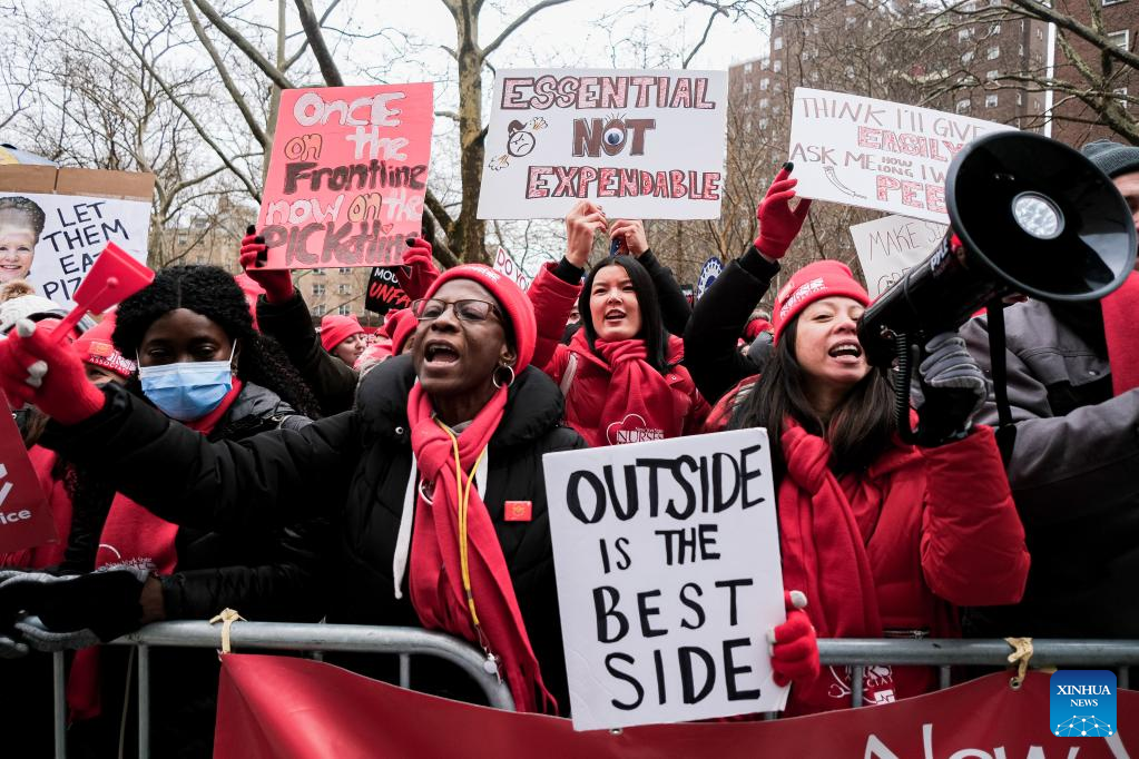 Thousands of nurses go on strike for 3rd day in New York City