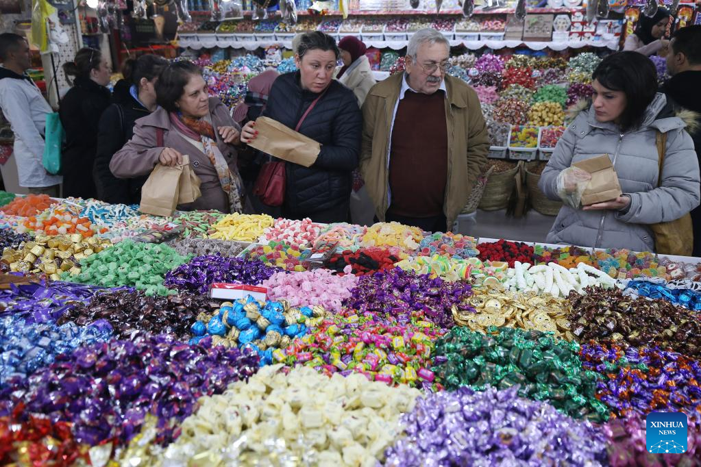People visit market ahead of Amazigh New Year in Algeria