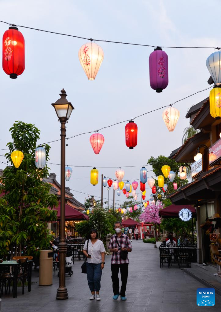 Chinatown in Jakarta decorated with variety of Chinese lunar new year decorations