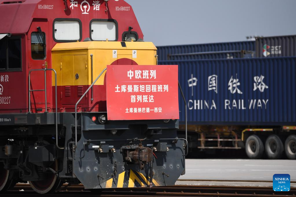 China-Europe freight train from Turkmenistan arrives at China's Xi'an