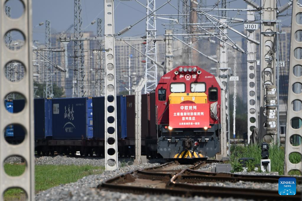 China-Europe freight train from Turkmenistan arrives at China's Xi'an