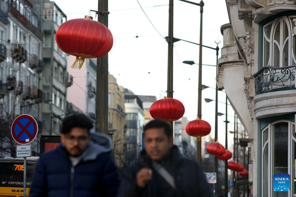 Chinese Lunar New Year decorations seen in Lisbon, Portugal