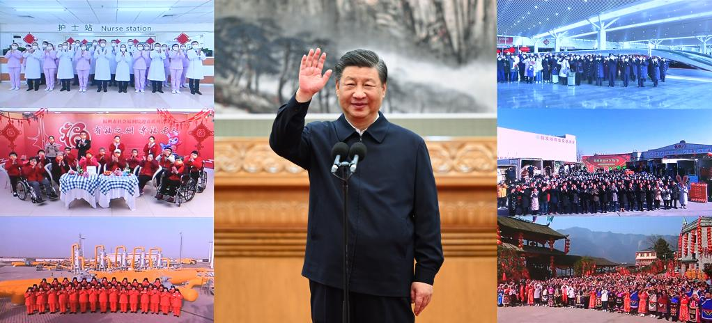 Xi makes video calls to people across China, extending festive greetings ahead of Year of Rabbit
