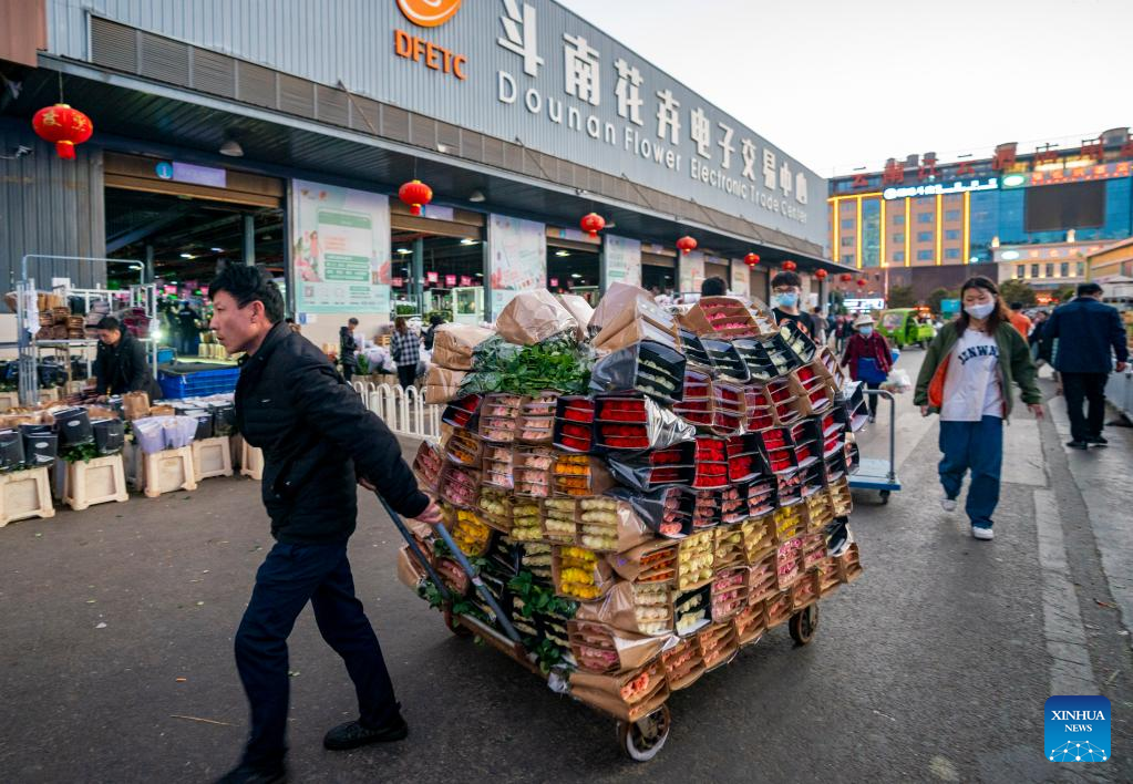 Kunming Dounan Flower Market, largest fresh cut flower trading market in Asia