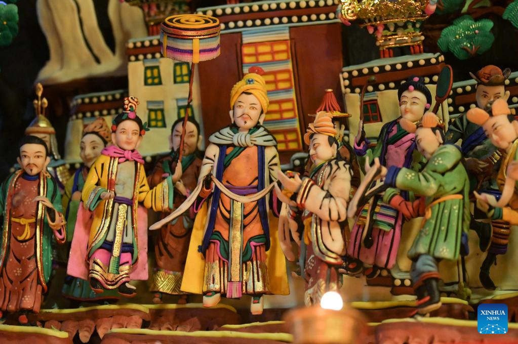 Butter sculptures exhibited at Taer Monastery in NW China's Qinghai