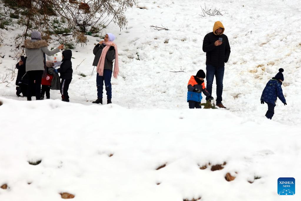 Snow scenery in Amman, Jordan