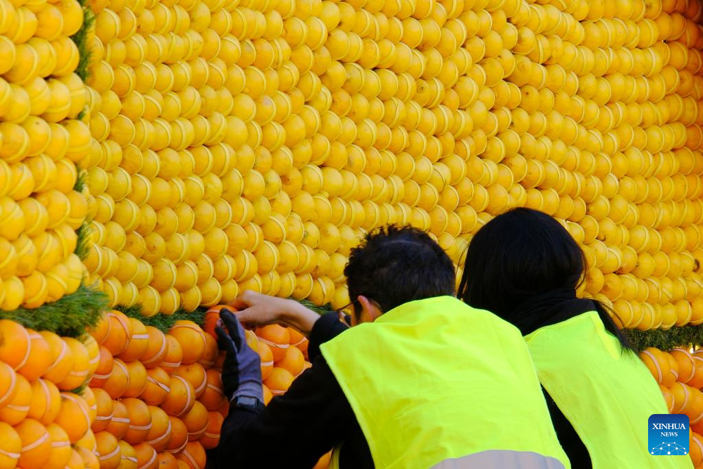Preparations made for lemon festival in Menton, France