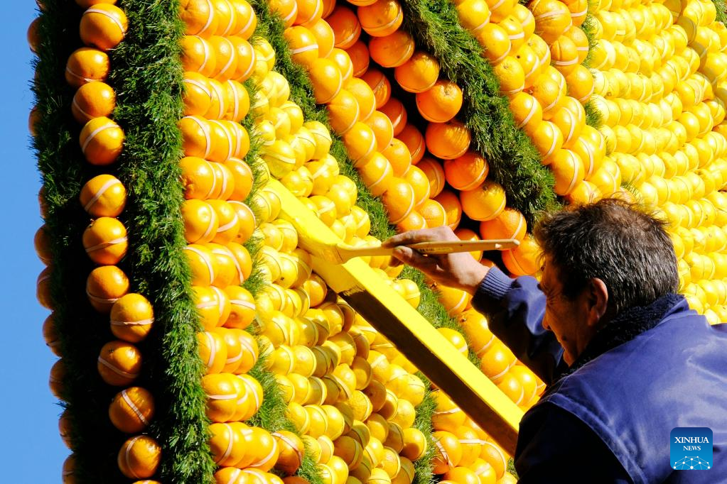 Preparations made for lemon festival in Menton, France