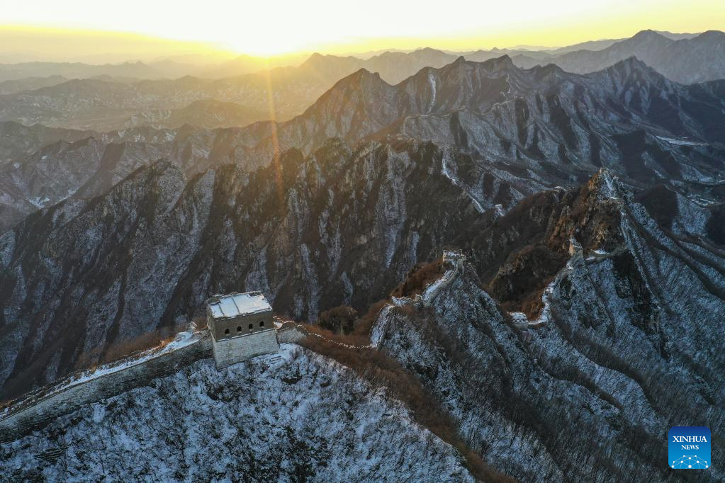 Snow scenery of Jiankou section of Great Wall in Beijing