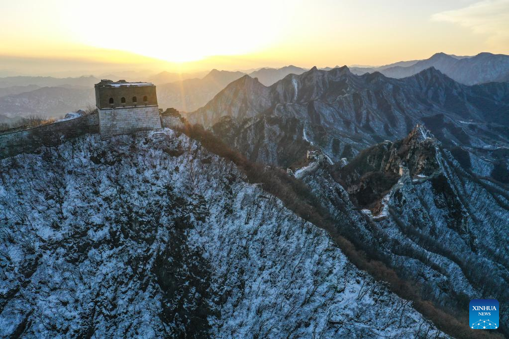Snow scenery of Jiankou section of Great Wall in Beijing