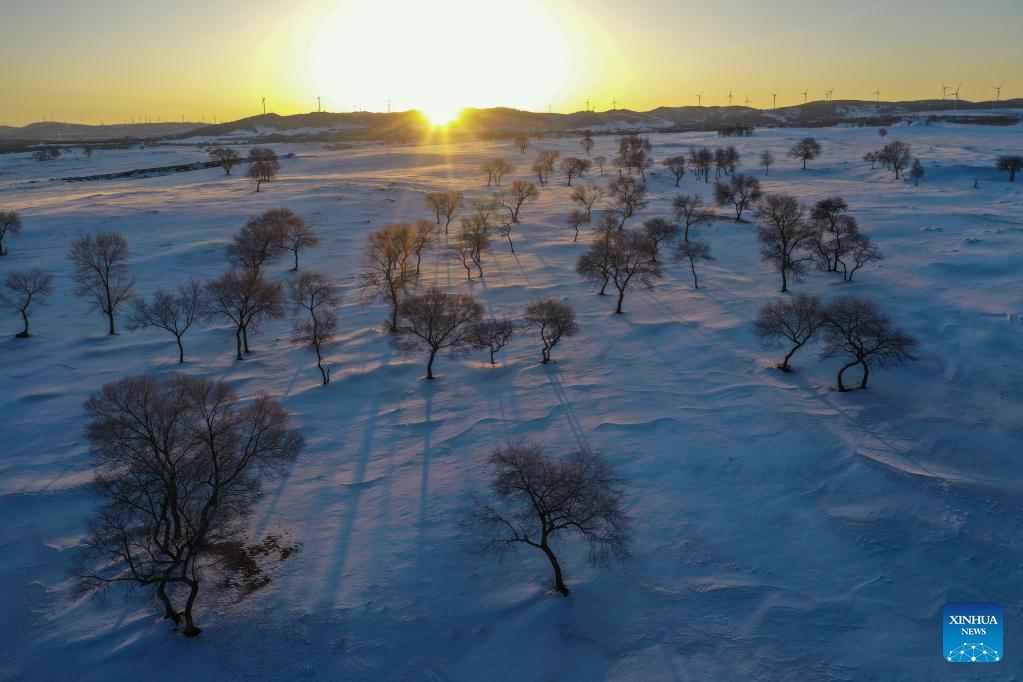 Winter scenery of Yudaokou pasture in Chengde, N China