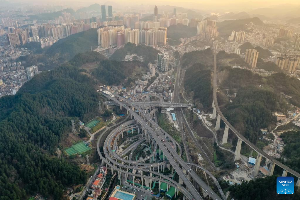 View of Qianchun interchange in Guiyang, southwest China's Guizhou