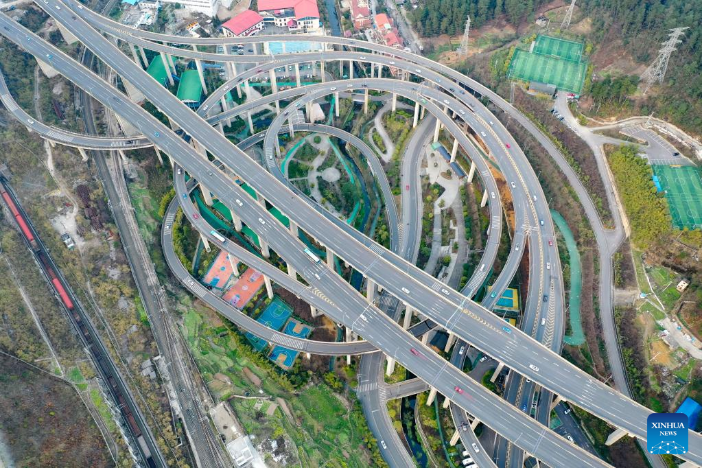 View of Qianchun interchange in Guiyang, southwest China's Guizhou