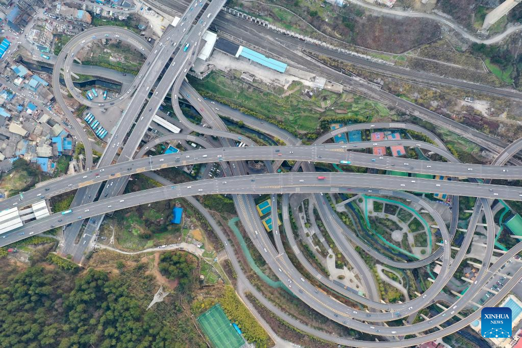 View of Qianchun interchange in Guiyang, southwest China's Guizhou