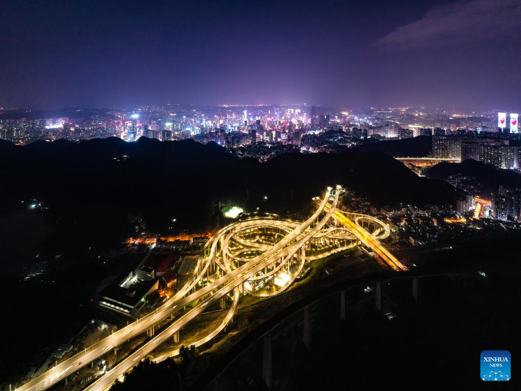 View of Qianchun interchange in Guiyang, southwest China's Guizhou