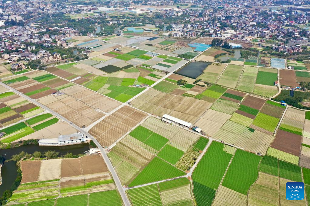 View of farmland in Fuzhou, SE China
