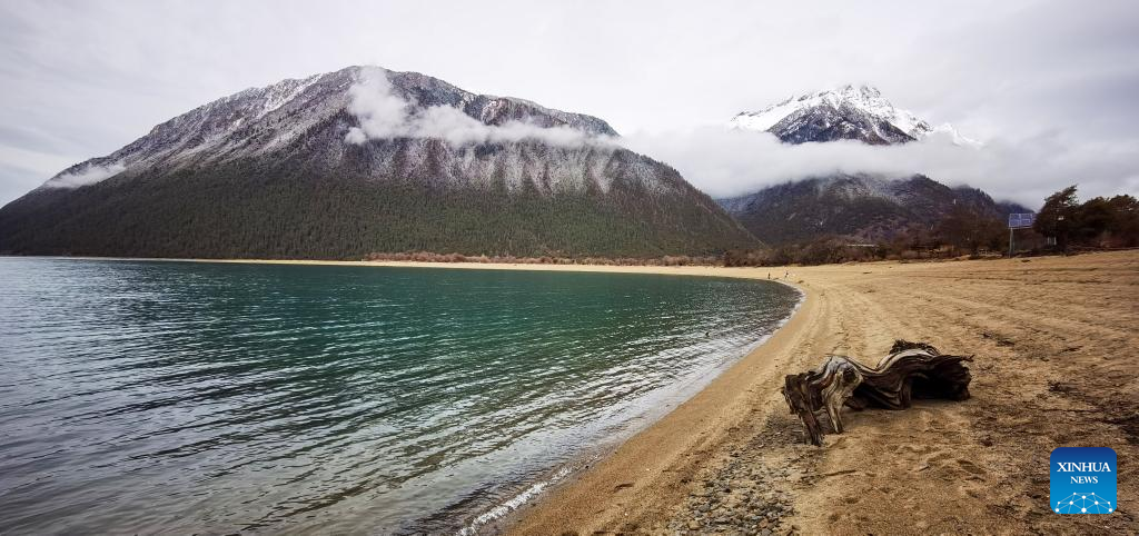 Scenery of Basum Lake after snow in Nyingchi, SW China's Tibet