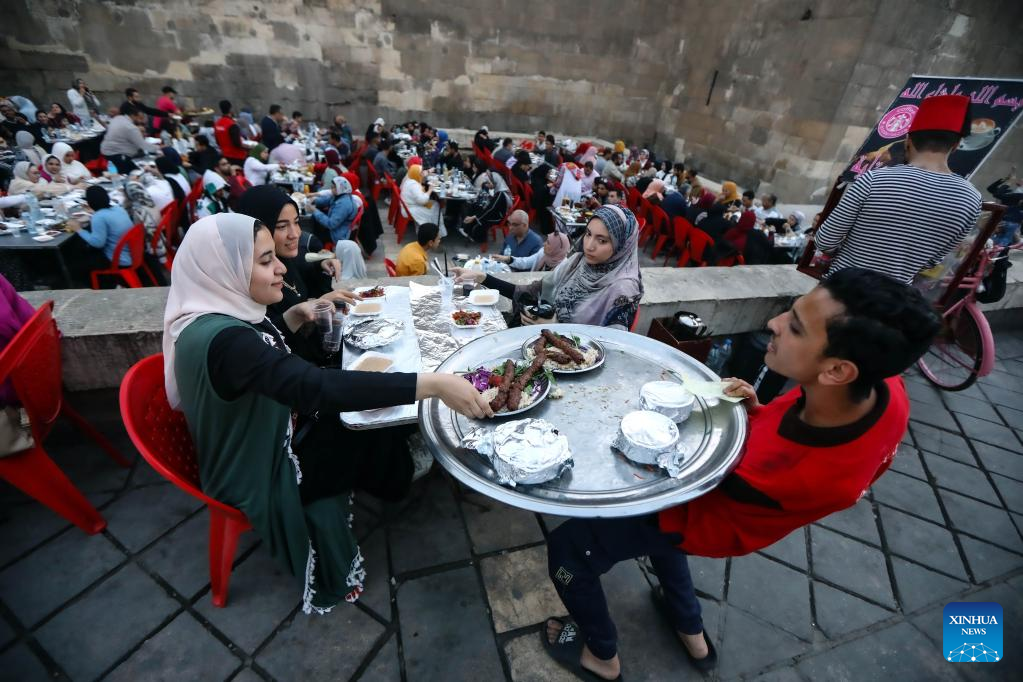 Iftar meals served during Ramadan in Egypt
