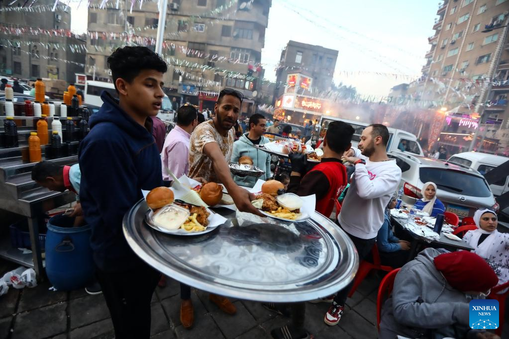 Iftar meals served during Ramadan in Egypt