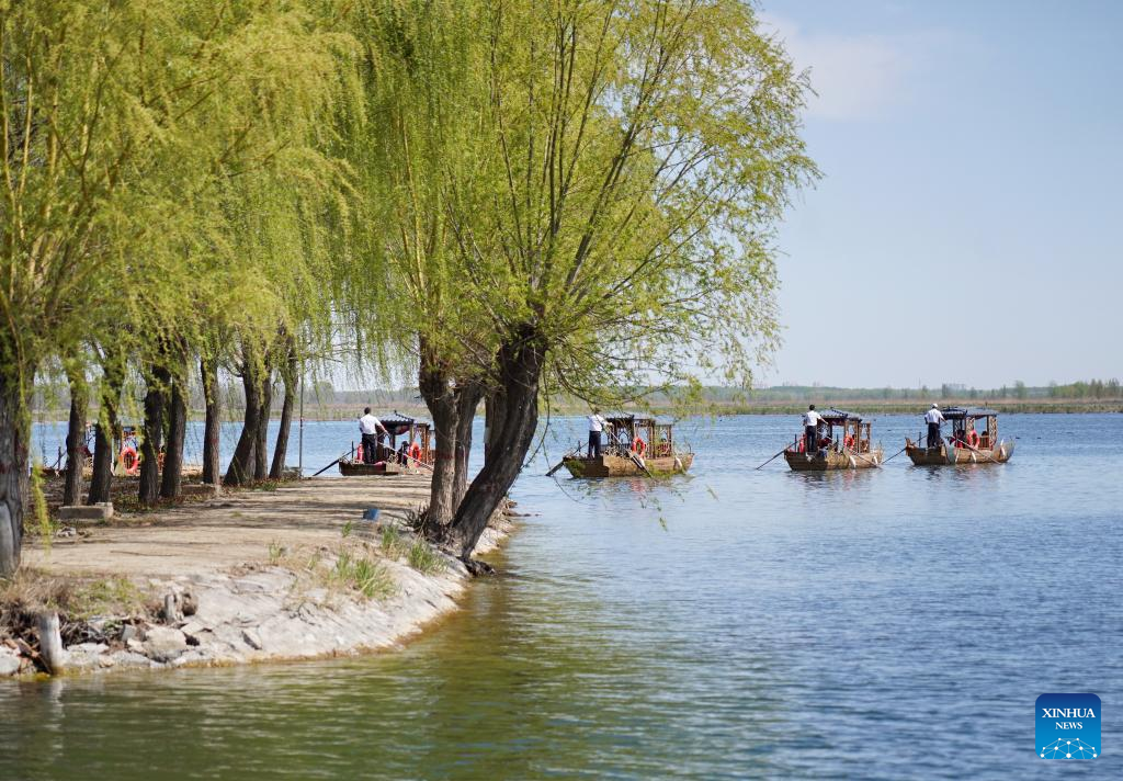 Baiyangdian Lake water bus service in trial operation in Xiong'an New Area