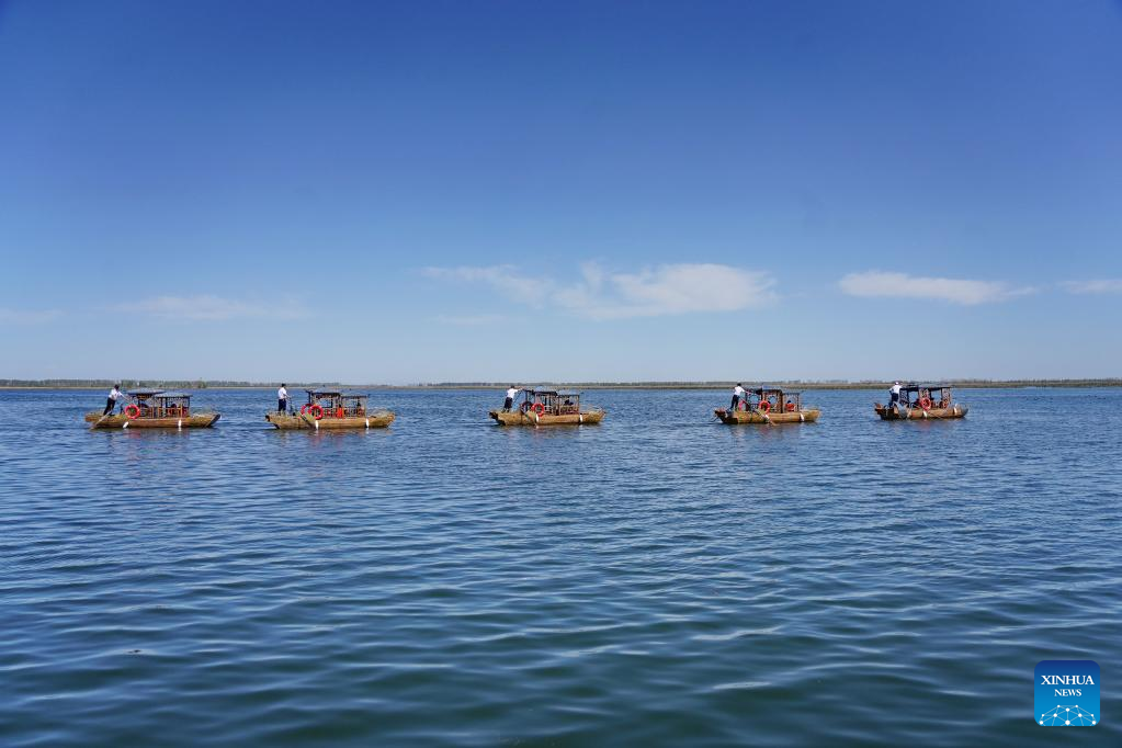 Baiyangdian Lake water bus service in trial operation in Xiong'an New Area