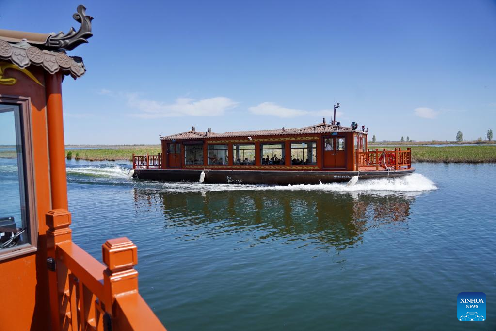 Baiyangdian Lake water bus service in trial operation in Xiong'an New Area