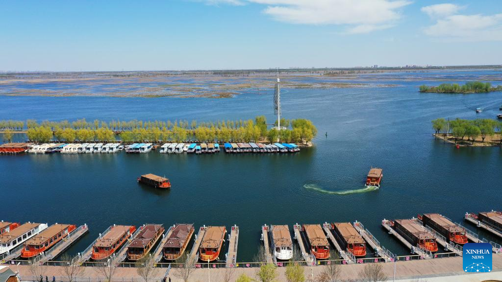 Baiyangdian Lake water bus service in trial operation in Xiong'an New Area