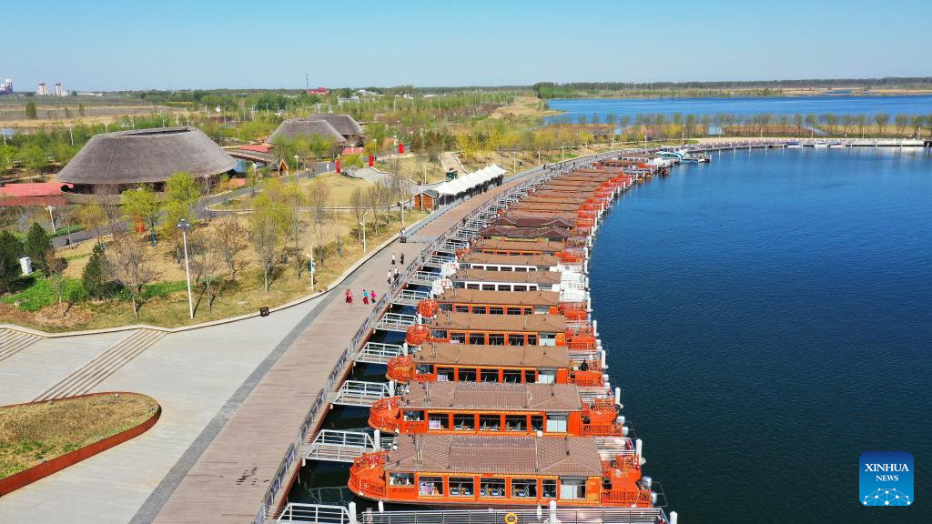 Baiyangdian Lake water bus service in trial operation in Xiong'an New Area