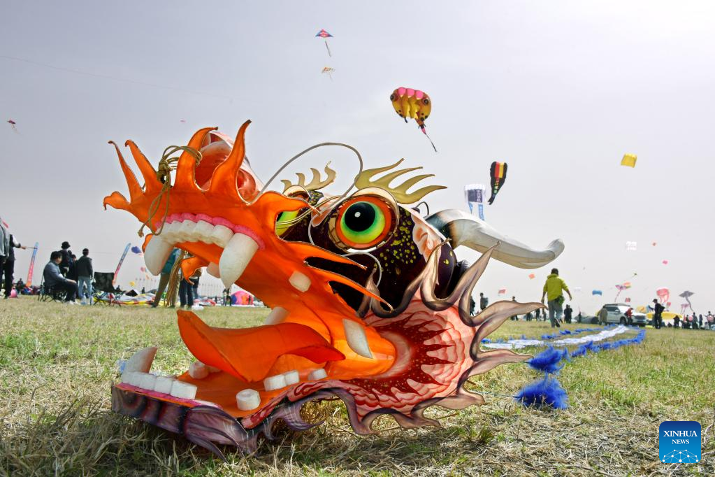 Kite flying competition of 40th Weifang Int'l Kite Festival kicks off in east China