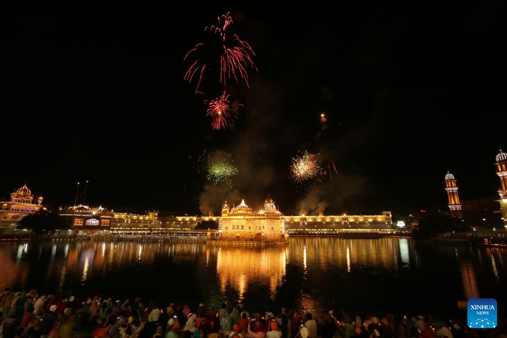 Fireworks set off to celebrate Vaisakhi festival in India
