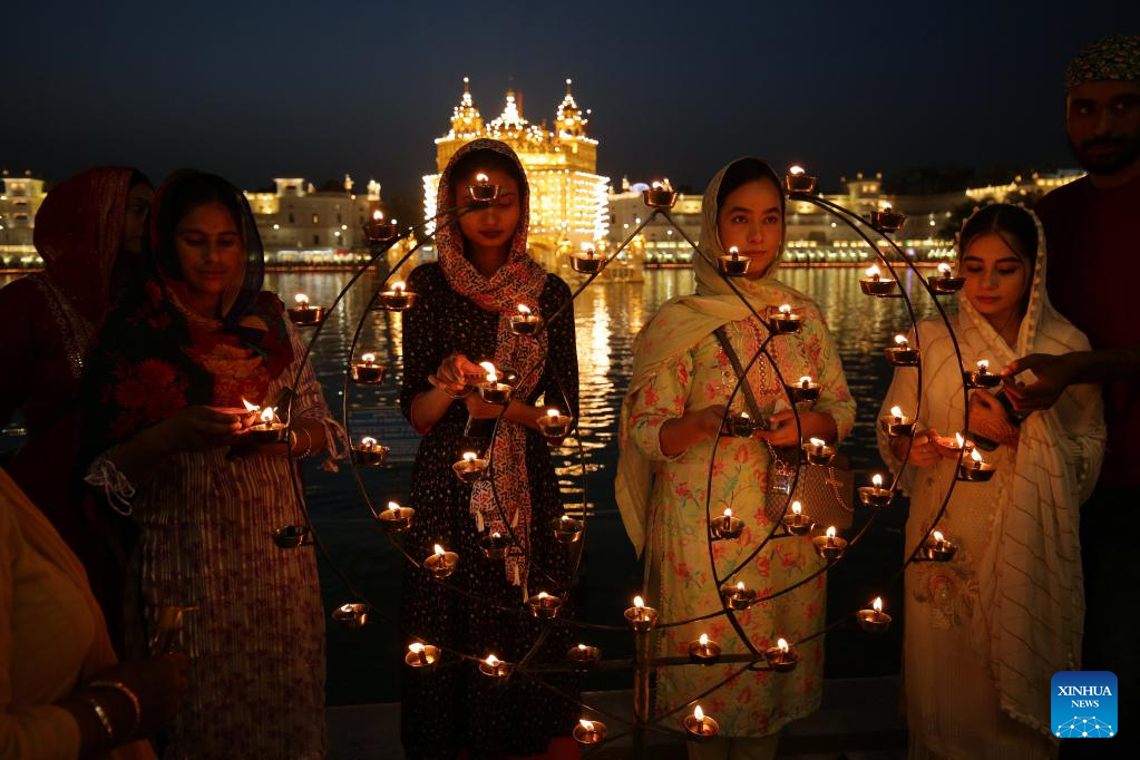 Fireworks set off to celebrate Vaisakhi festival in India