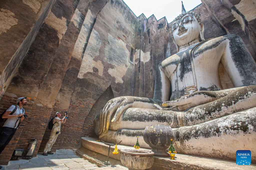 Tourists visit Historic Town of Sukhothai in Thailand