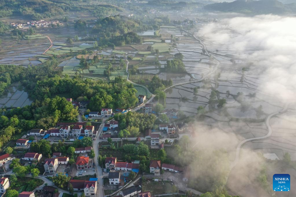 Morning view of Sanshan Village, E China