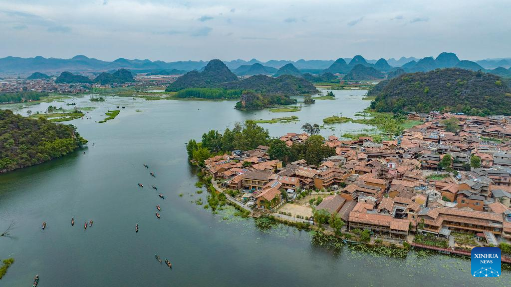 Aerial view of tourist destinations across China
