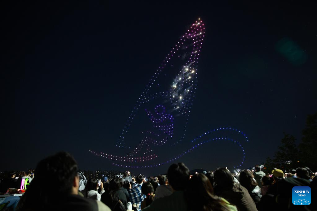 Light shows staged at Ttukseom Park in Seoul