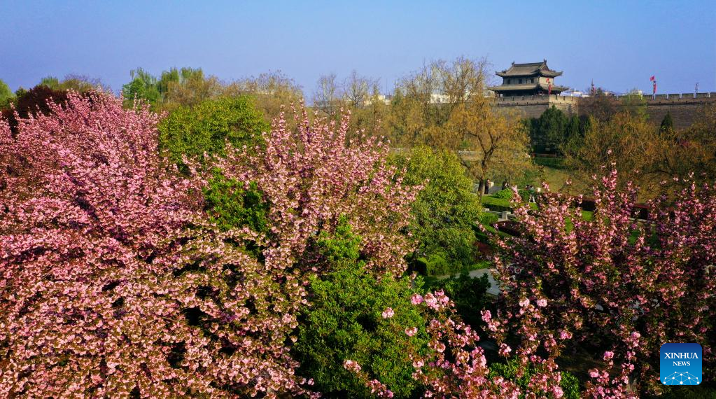 In pics: ancient city wall in Xi'an, NW China