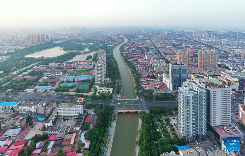 Aerial view of Cangzhou City in N China's Hebei