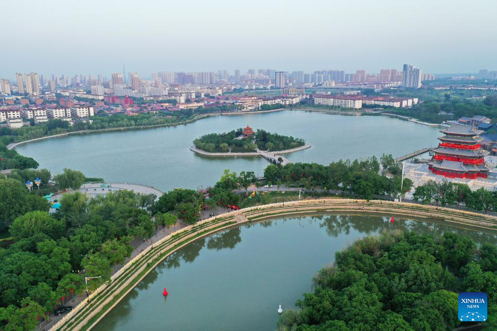 Aerial view of Cangzhou City in N China's Hebei