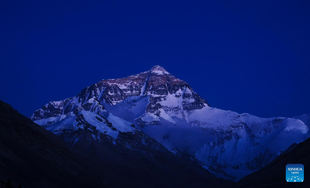 View of Mount Qomolangma in SW China's Tibet