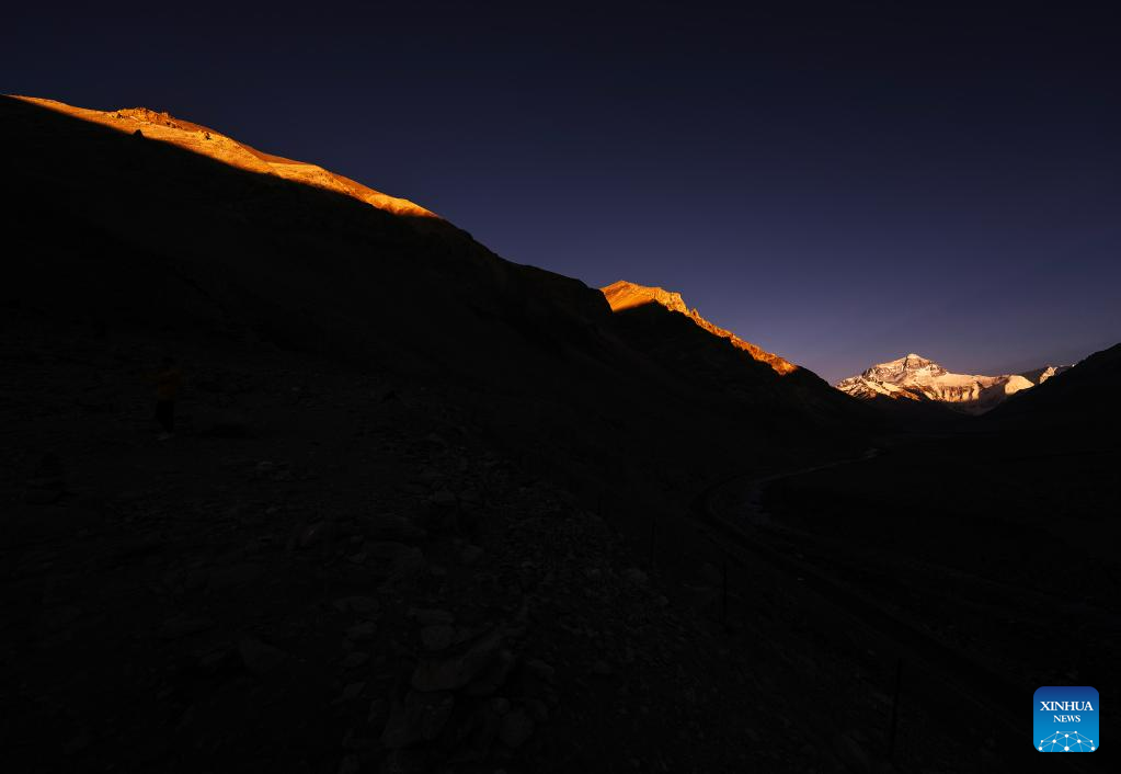 View of Mount Qomolangma in SW China's Tibet