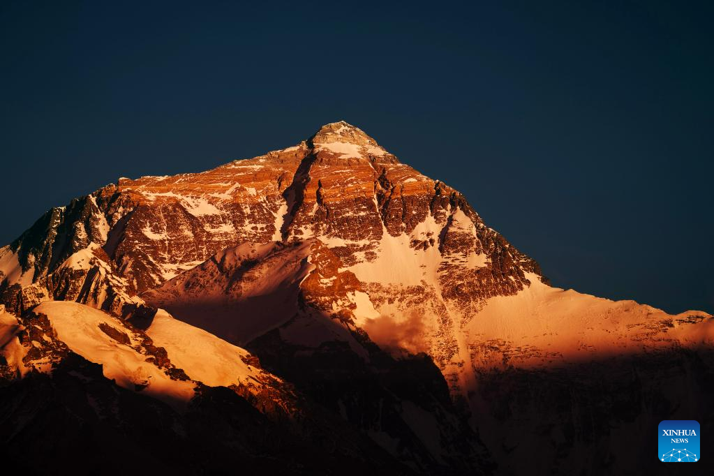 View of Mount Qomolangma in SW China's Tibet