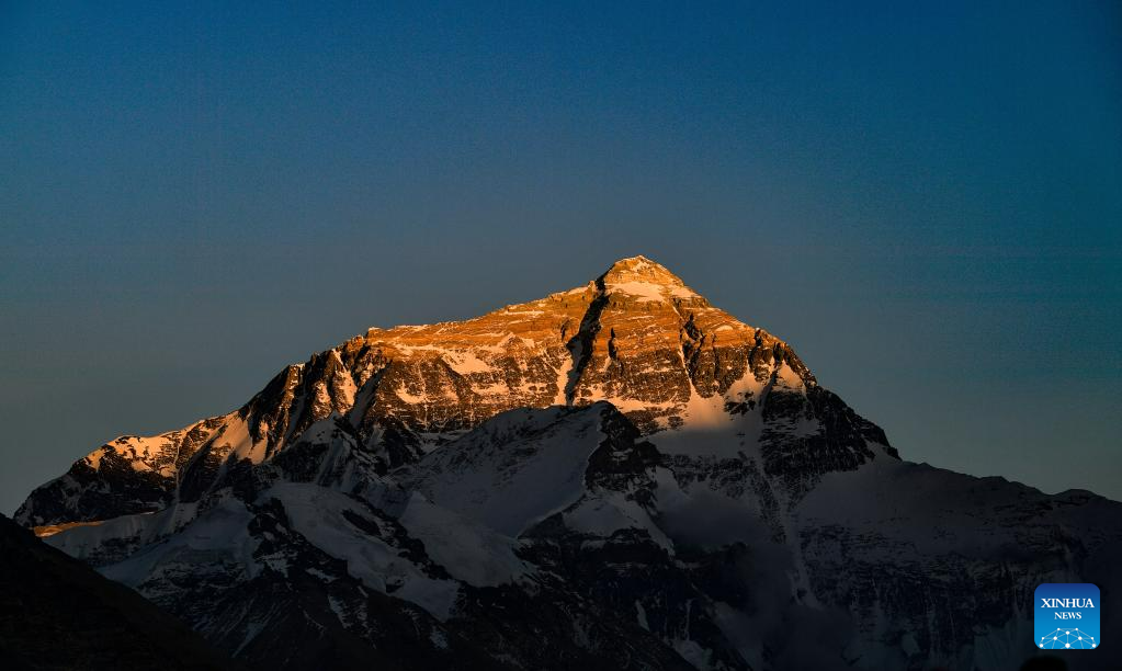 View of Mount Qomolangma in SW China's Tibet